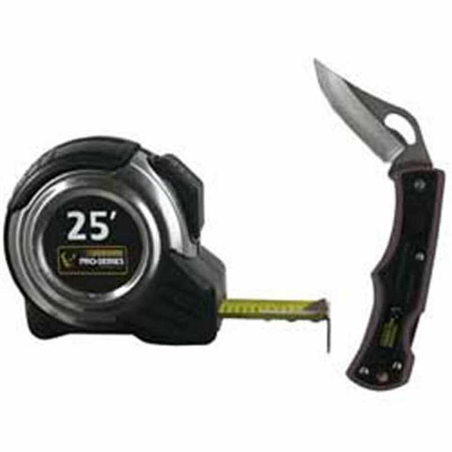 25 Ft Tape Measure W/Knife