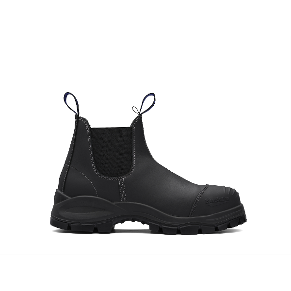 Blundstone Steel Toe Slip-On Boots with Kick Guard Black