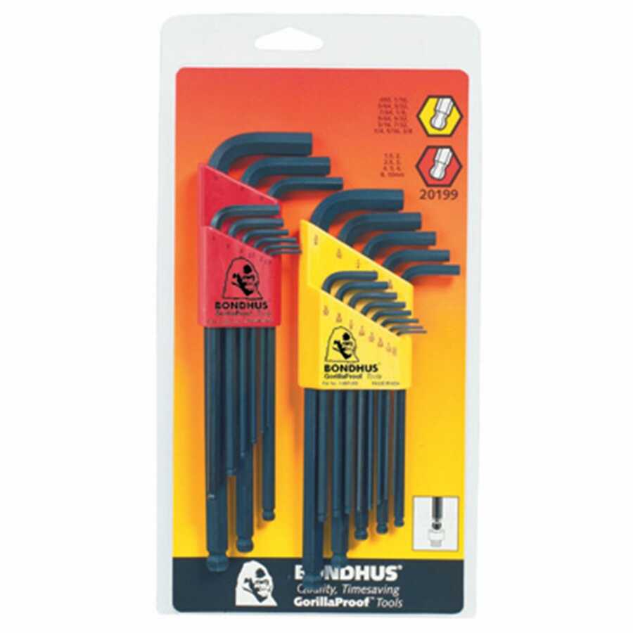 Inch/Metric Ballpoint L-Wrench Double Pack - 22-Pc