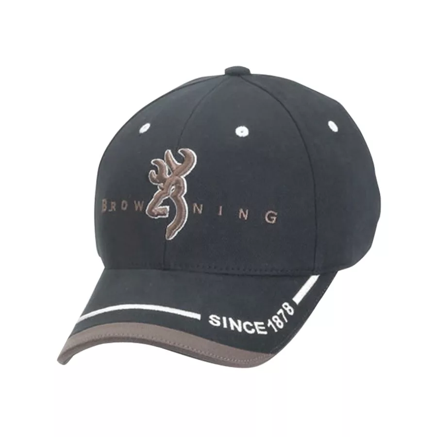 Browning Hat Black with Brown Rim Browning Hat Black with Brown Rim