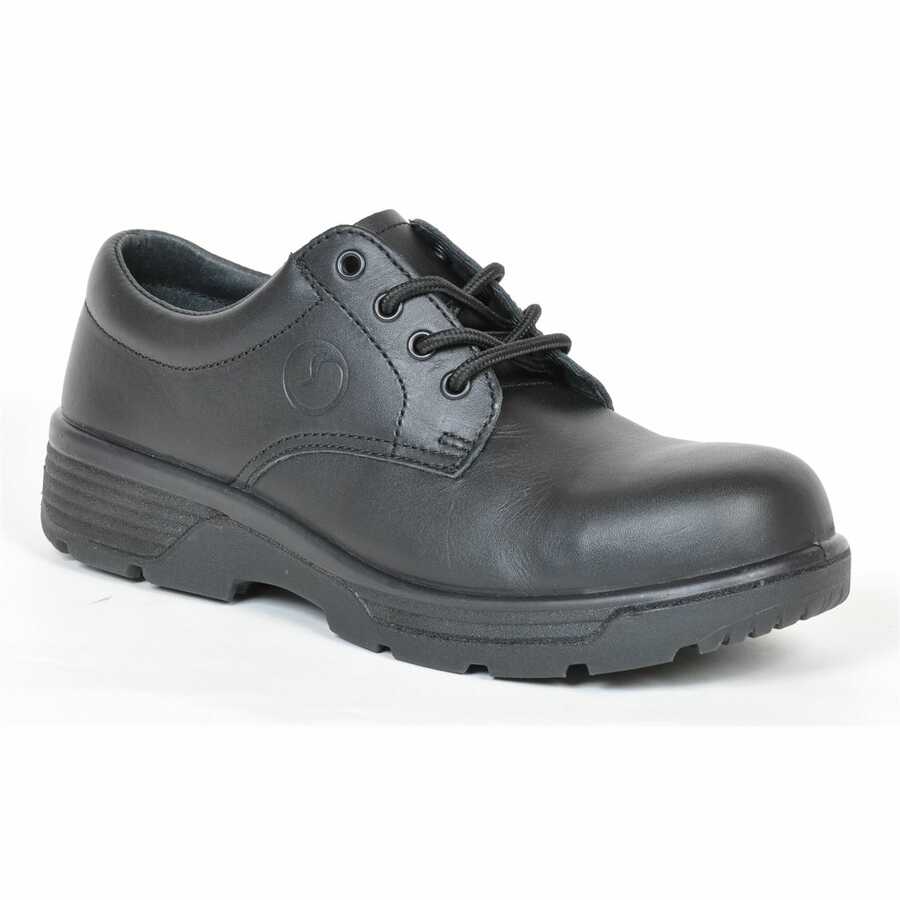 Black oxford style low cut shoe with Composite Toe
