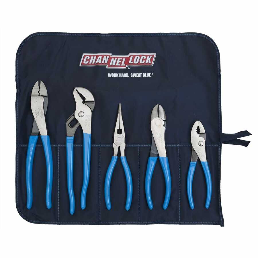 5-Piece Technicians Plier Set with Tool Roll