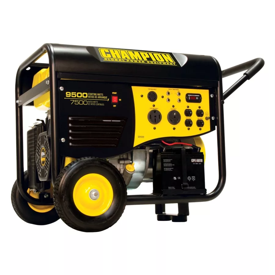 7500/9500 Watt Portable Gas-Powered Generator Elec 7500/9500 Watt Portable Gas-Powered Generator Elec