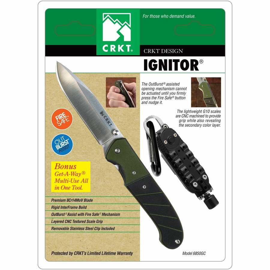 Ignitor Assisted Opening Knife w Free Get-A-Way Driver