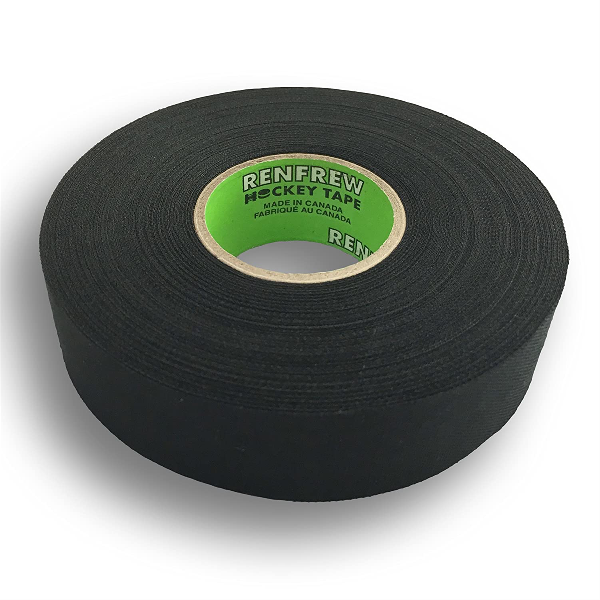 Renfrew Cloth Hockey Tape, 1" Str Edge Blk, 25m