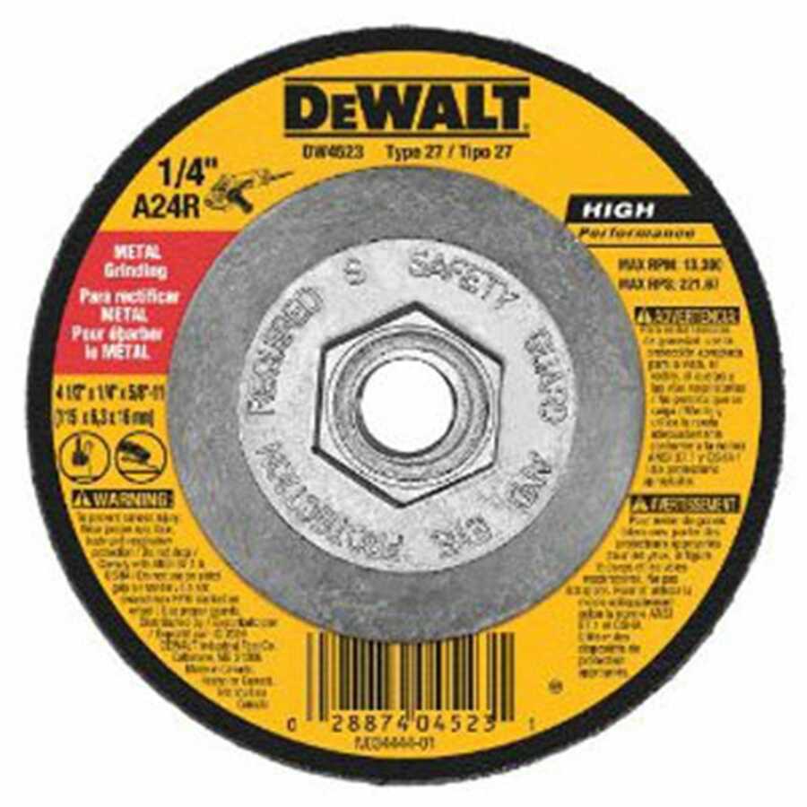 4-1/2" x 1/4" x 5/8"-11 High Performance Metal Grinding Wheel