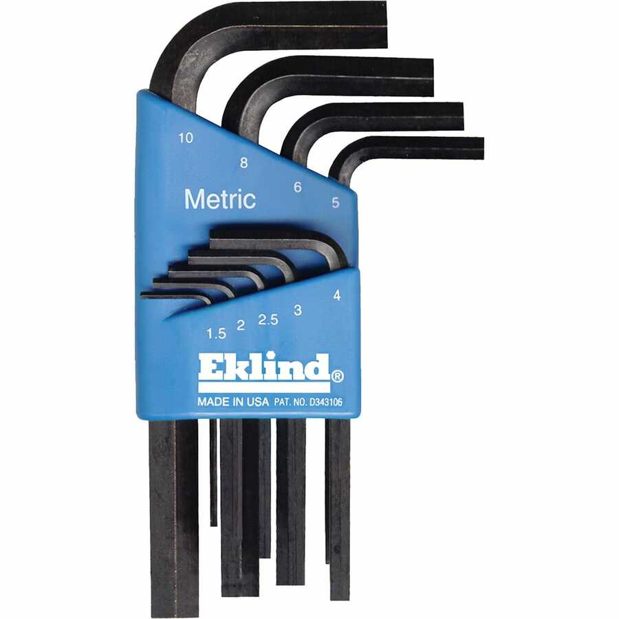 Short Series Metric Hex-L Key Set w Holder 9 Pc
