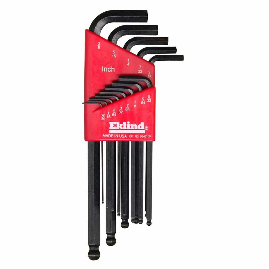 13-Pc Ball Hex Key Set SAE Long .050-3/8In