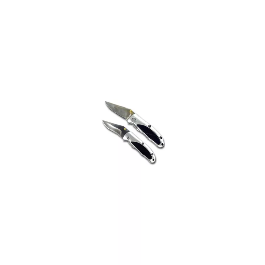 Hawk Lockback Knife Set Stainless Steel w/ Rubber Inlay