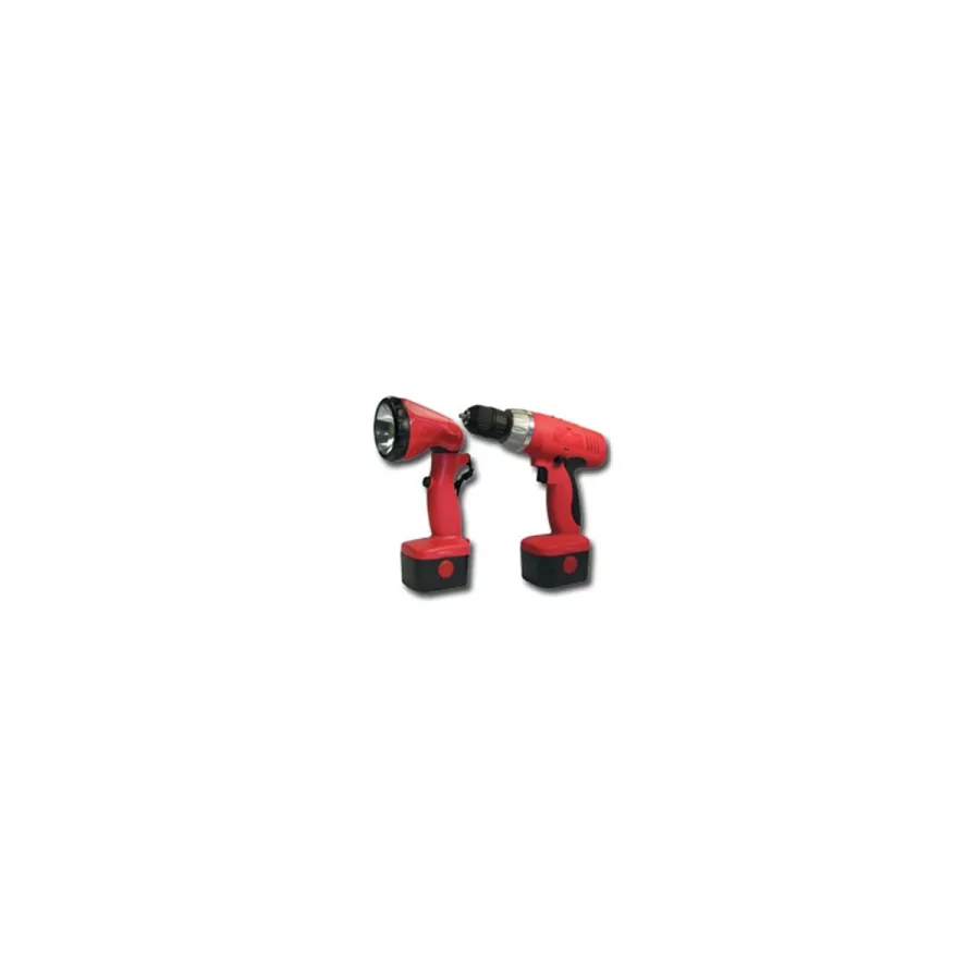 3/8 In 9.6V Driver Drill Kit w/ Flashlight, 2 Batteries & Charge