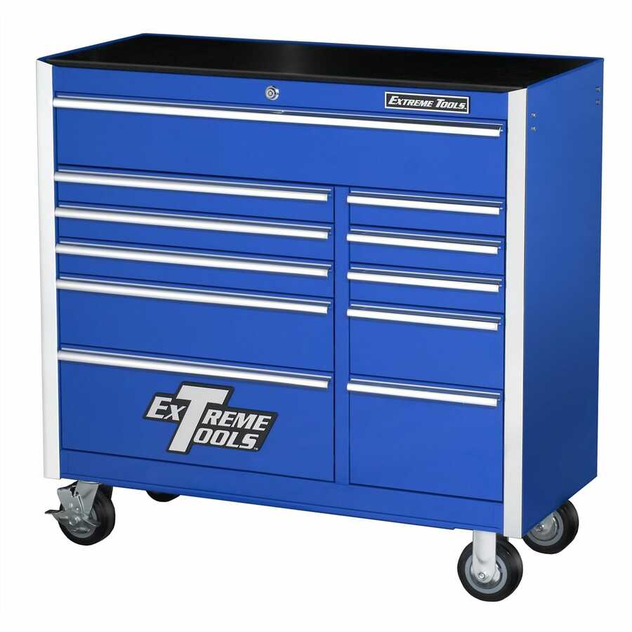 41 1/2 In 11 Drawer Professional Roller Cabinet - Blue Free Shi