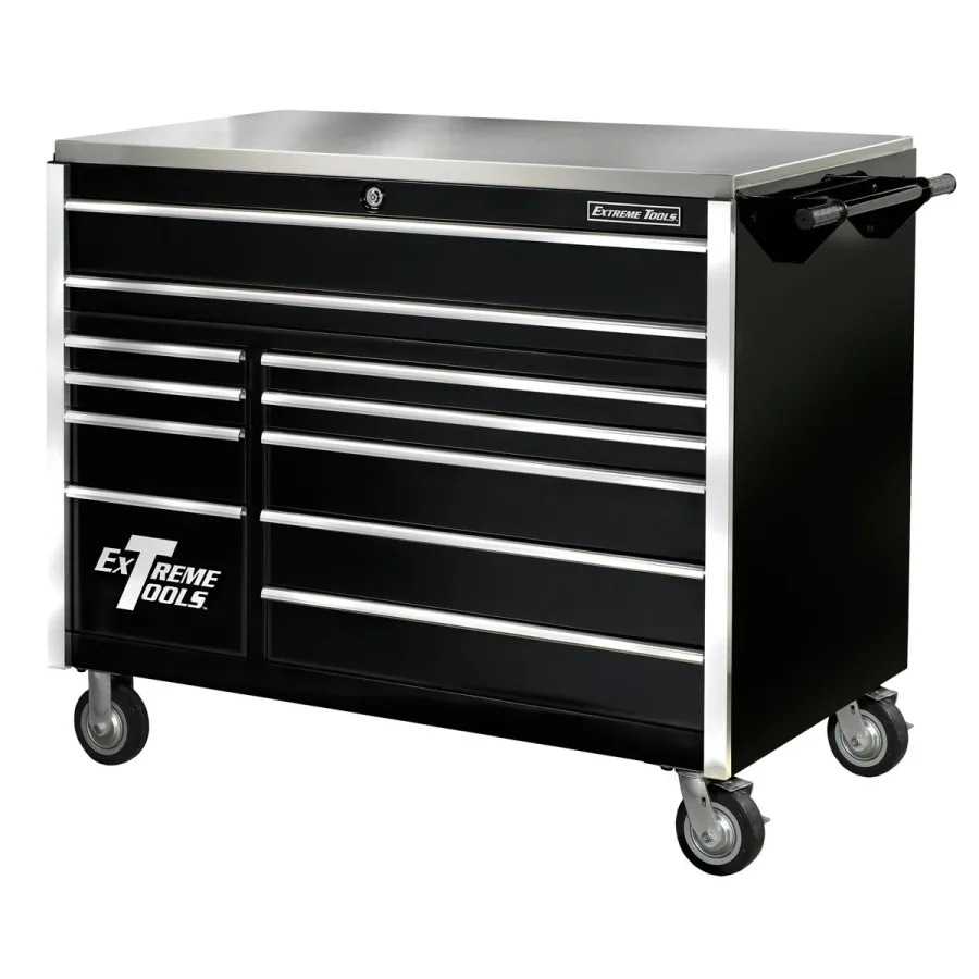 (image for) 55 Inch 11 Drawer Professional Roller Cabinet in Black