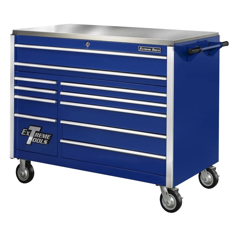(image for) 55 Inch 11 Drawer Professional Roller Cabinet in Blue