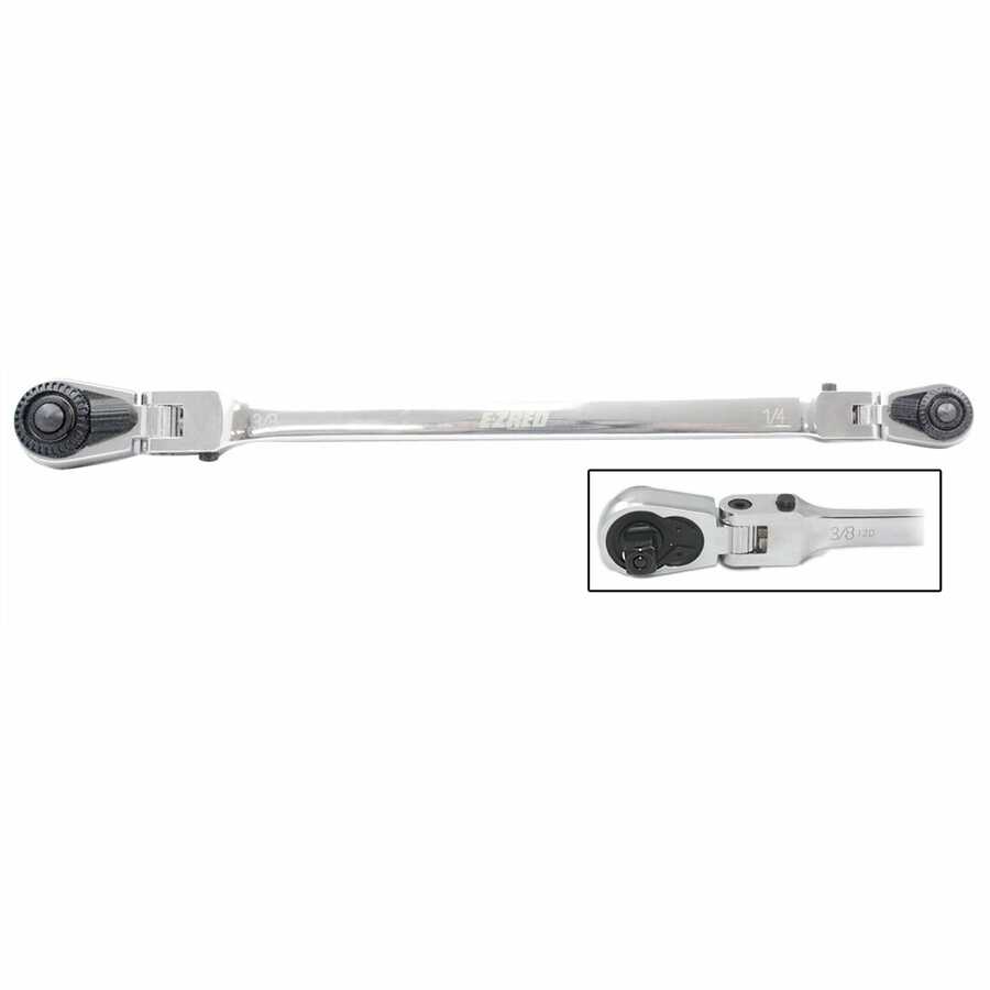 1/4 - 3/8 Inch Square Drive Combination Ratchet Wrench