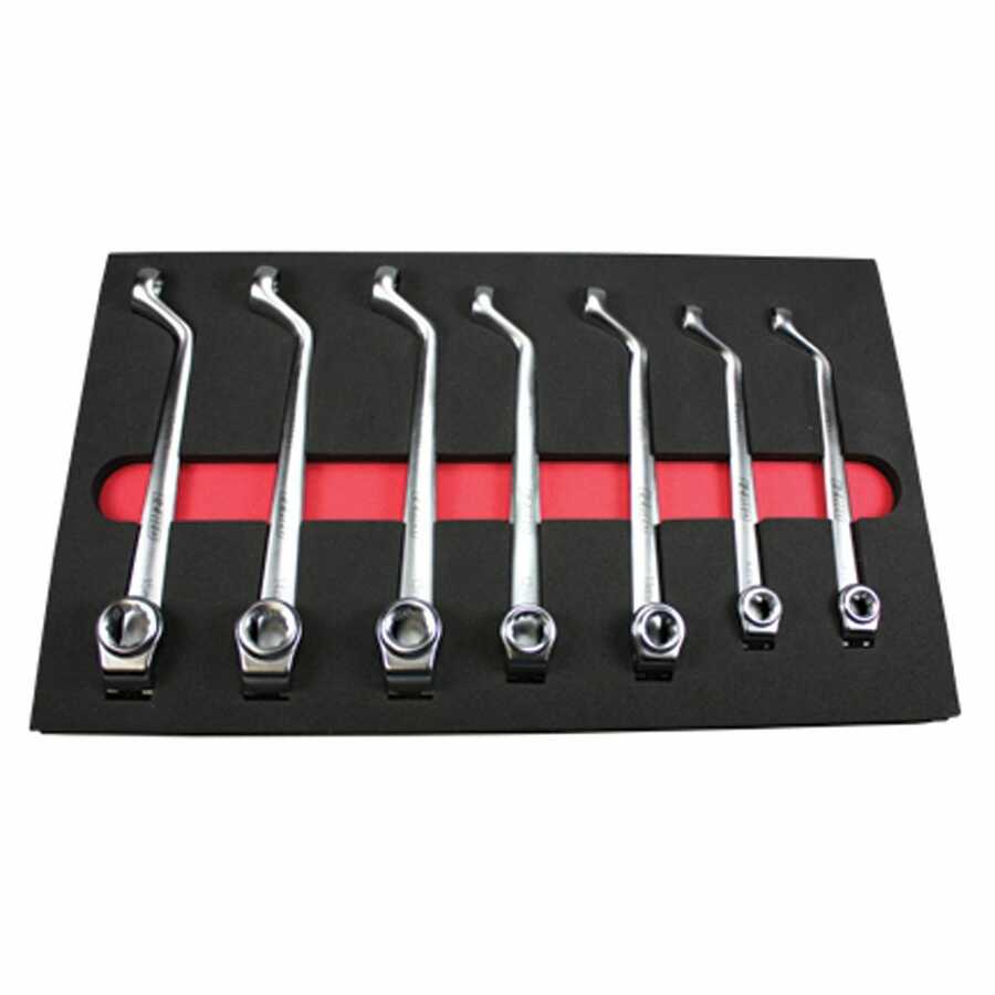 7 Piece 75 Degree Offset Metric Double Boxed Wrench Set