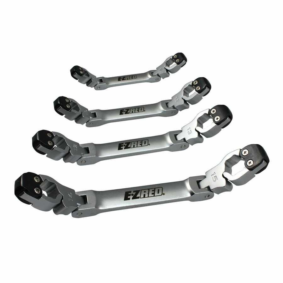 Ratcheting Double Box Flare Nut Line Wrench Set 4-Pc