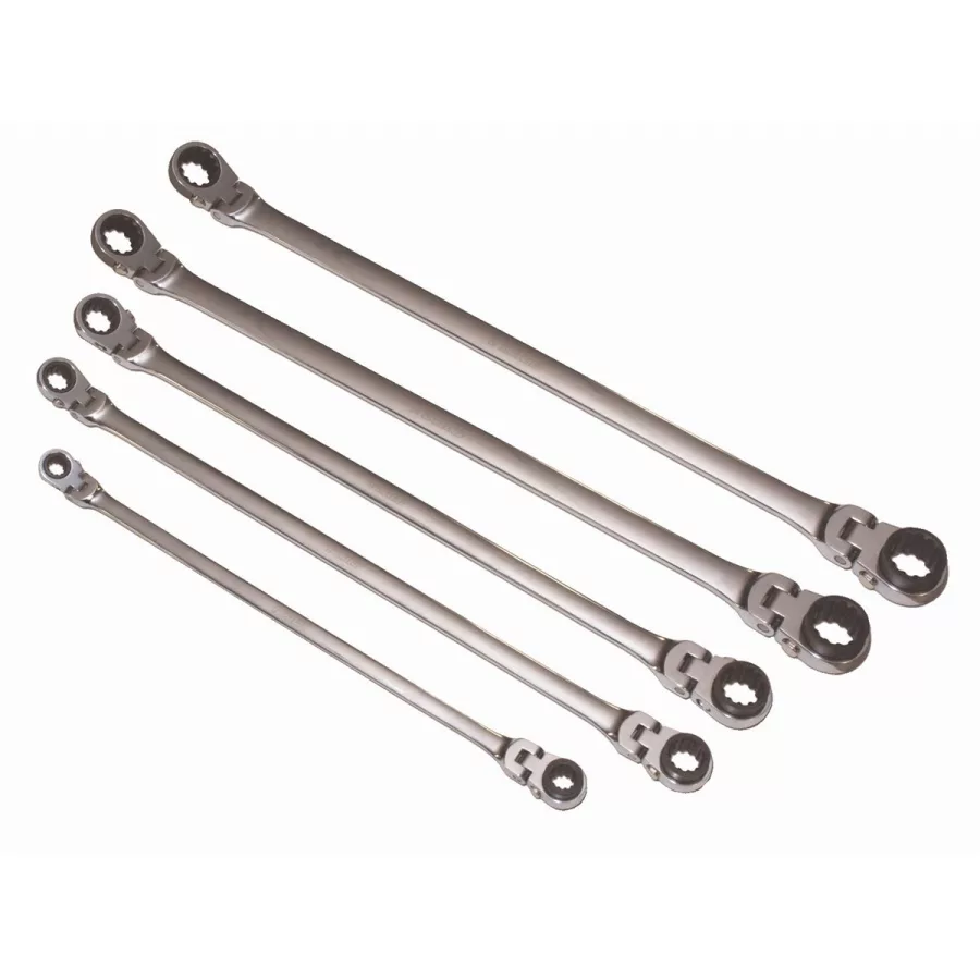 Metric Double Box Universal Spline Ratcheting Wrench Set -