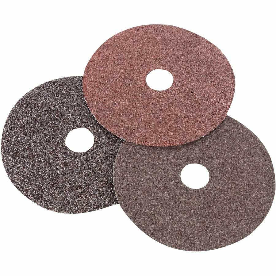 Resin Fibre Sanding Discs 5" x 7/8" 24 Grit 3 Pk