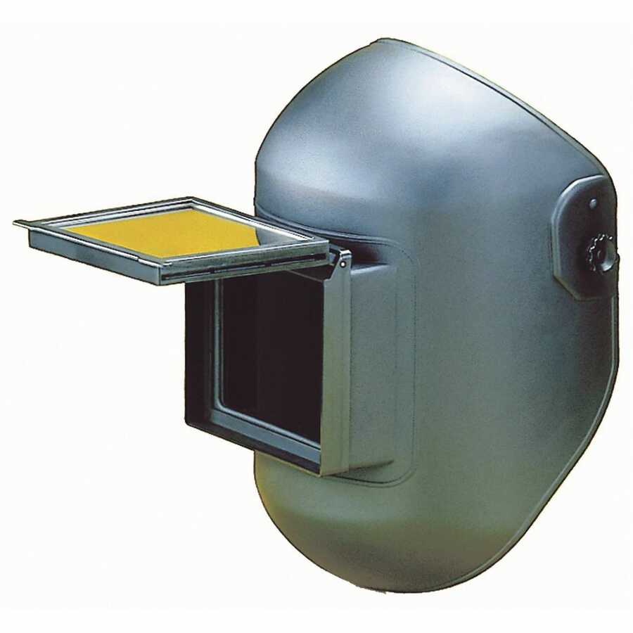 LIFT/FIXED-FRONT COMBO HELMET, 4-1/2"X5-1/4", BLAC