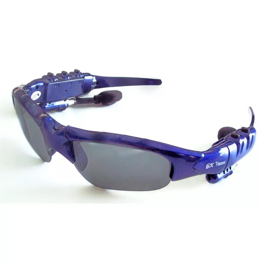 Blue Sunglasses with MP3 2 GIG FM Flip-up Lenses