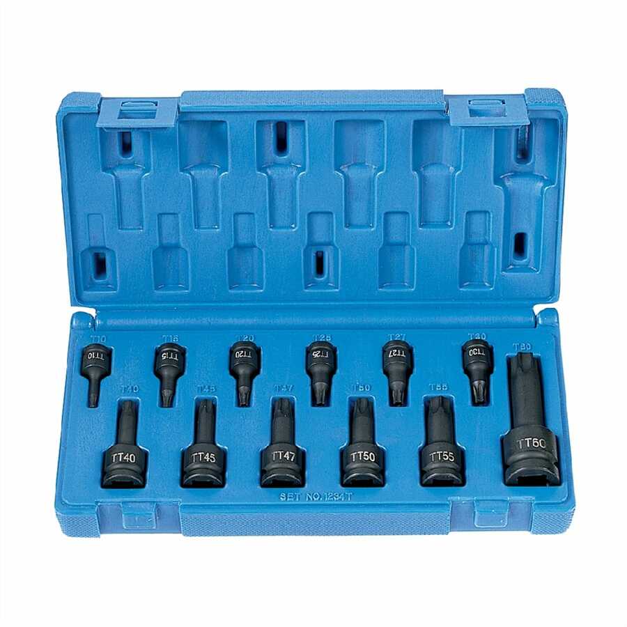 1/4, 3/8, 1/2 In Drive Tamper-Proof Torx Set - 12-Pc