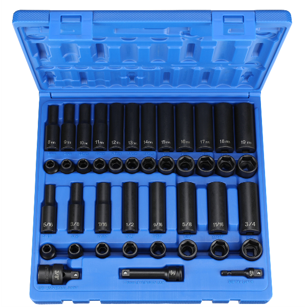 3/8" Drive 43 Piece Standard/Deep SAE/Metric Set