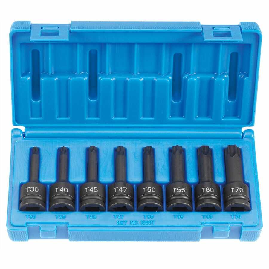 1/2 In Dr Internal Star Impact Socket Bit Driver Set - 8-Pc