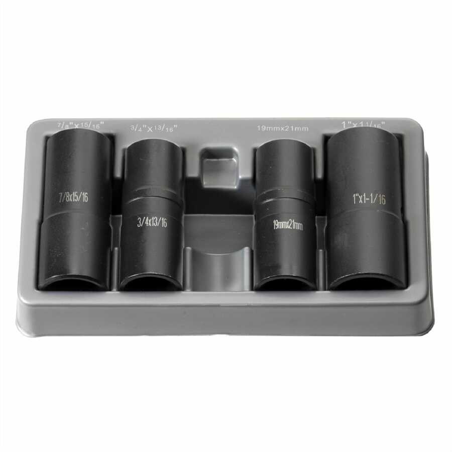 1/2 In Dr Thin Wall Flip Socket Set - 4-Pc