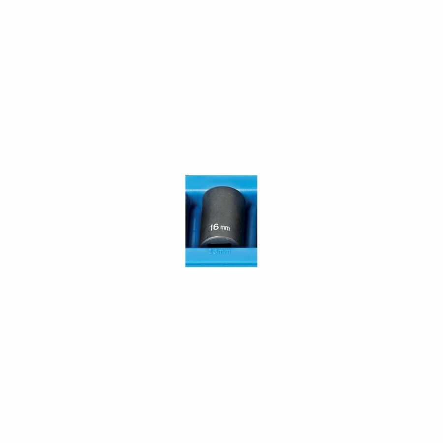 1/2" Drive x 16mm Standard - 12 Point Impact Socket