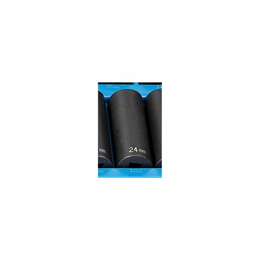 1/2" Drive x 24mm Deep - 12 Point Impact Socket