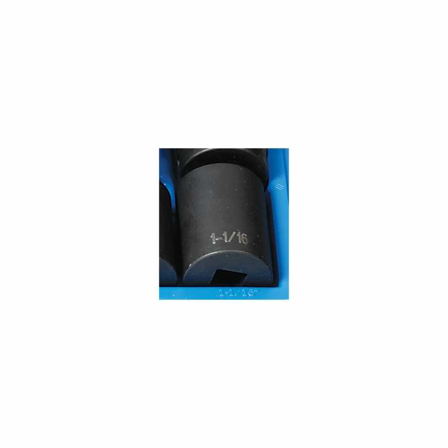 1/2 In Dr 12-Pt Fractional Standard Length Impact Socket - 1-1/1