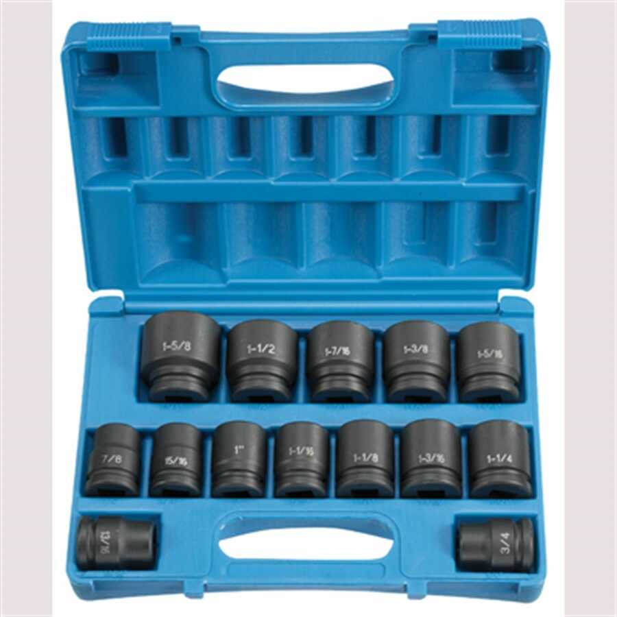 3/4'' Drive Standard Length Fractional Set - 14-Pc
