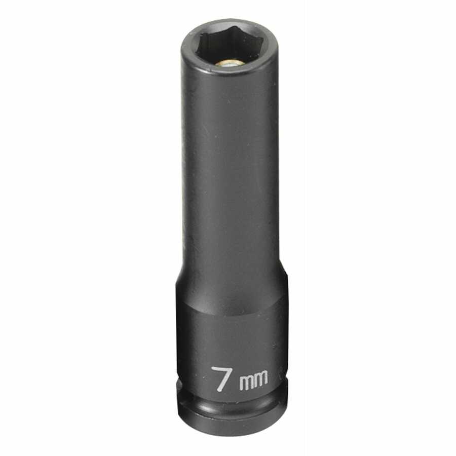 1/4" Drive 7mm Magnetic Deep Impact Socket - Grey Pneumatic