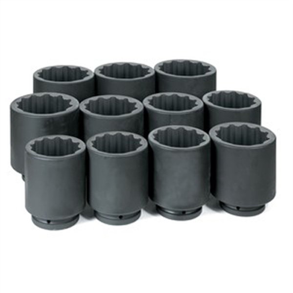 1 Inch Drive Deep Length Fractional SAE 12 Pt Impact Socket Set