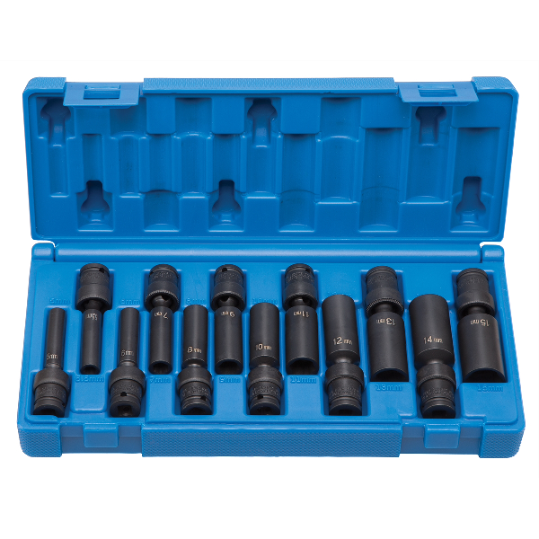 1/4" Drive 12 PC Deep Universal Metric Set