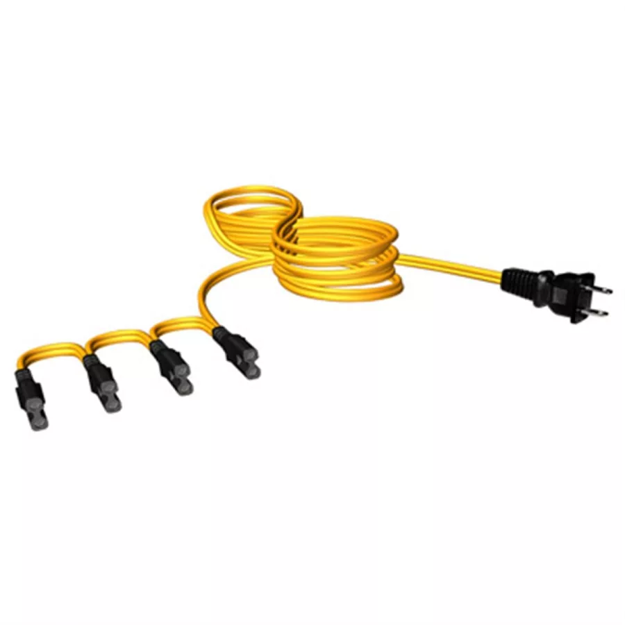 AC Power Cable, 4 Output, 12'