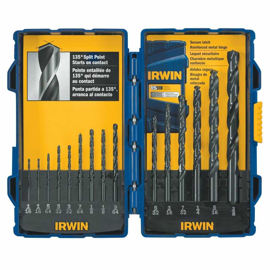 DRILL BIT 15PC BLACK OXIDE SET