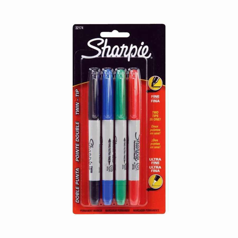 SHARPIE TWIN TIP 4CT