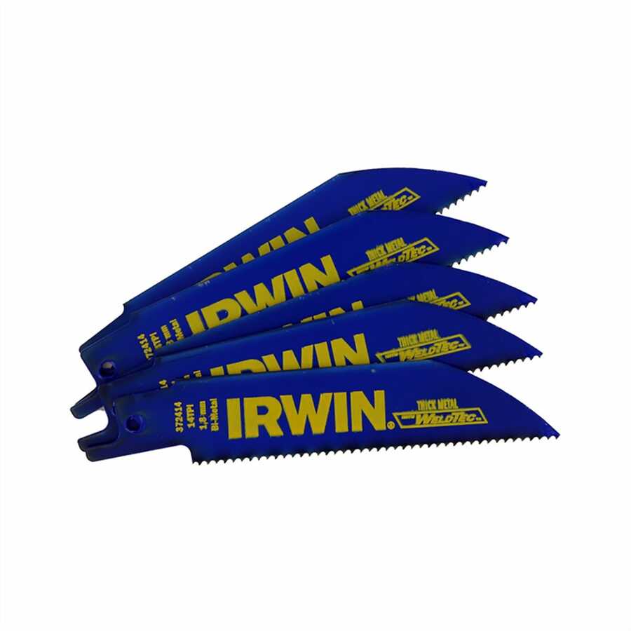 4" WeldTec Bi-Metal Cutting Reciprocating Blade 5 Pack