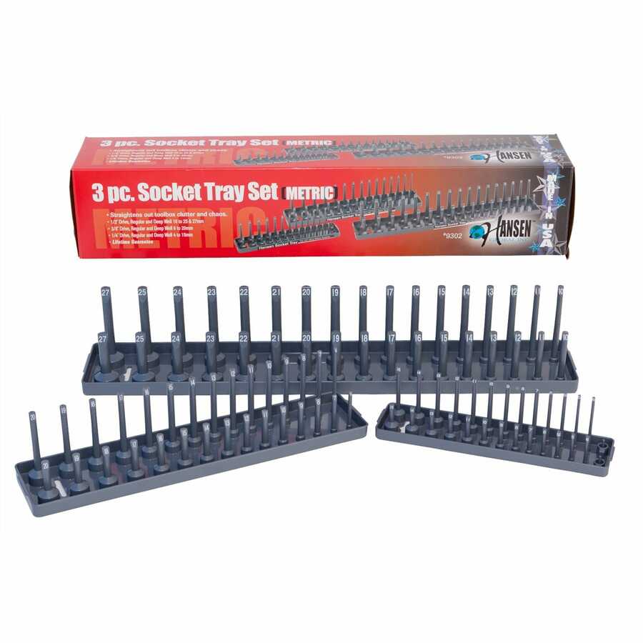 Metric Socket Tray Set 3 Pc