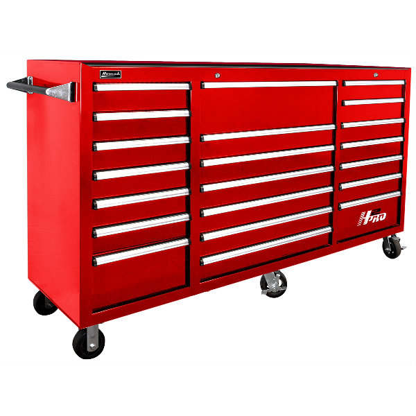 72" H2Pro 21 Drawer Roller Cabinet Red