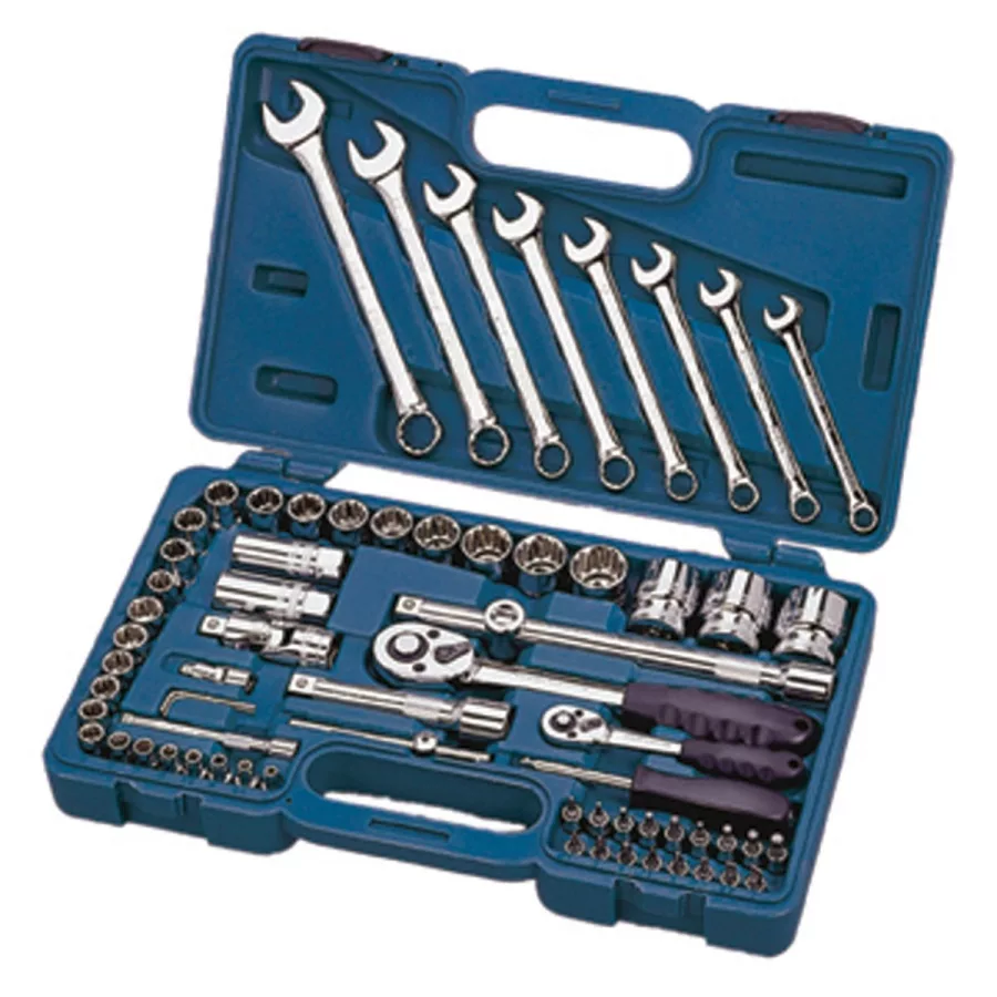 1/4" and 1/2" Drive Socket and Wrench Set - 68-Pc