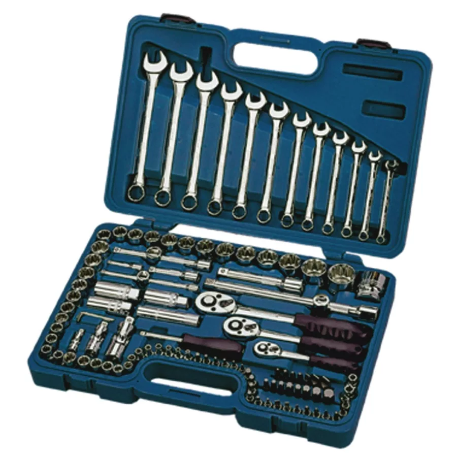 1/4", 3/8" and 1/2" Drive Socket and Wrench Set - 111-Pc