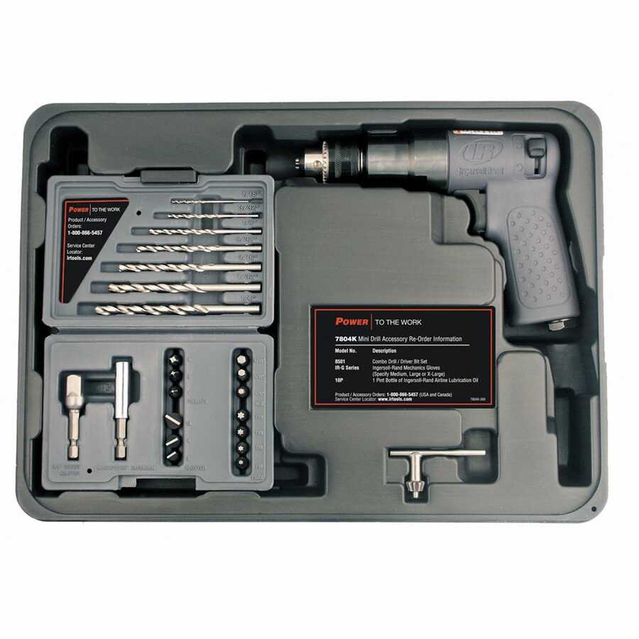 1/4 Inch Drive Mini Air Drill Tool Kit IR7804K