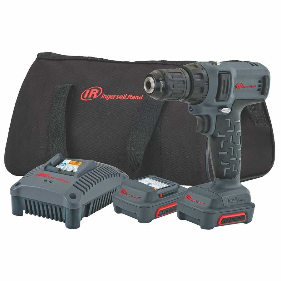 IQV12 Series 3/8 Inch 12V Drill Driver Kit w 2 Batteries, Tool B