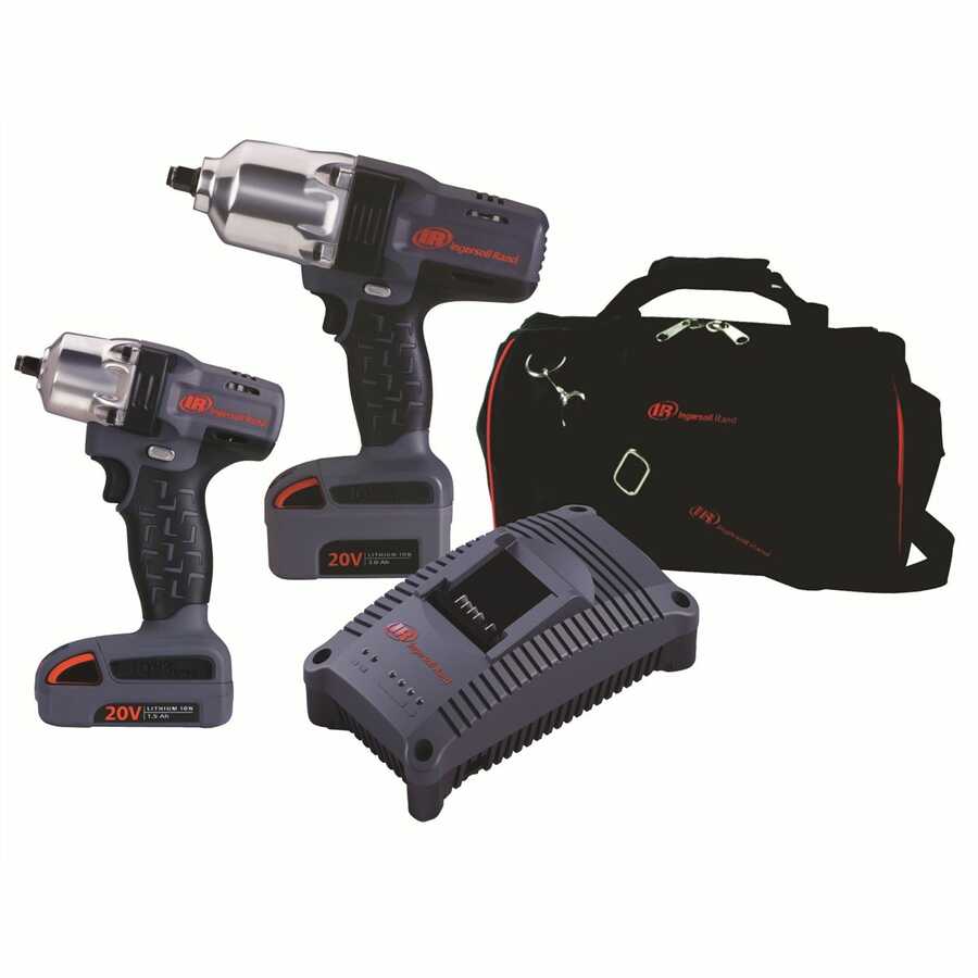20V IQV20 Cordless 1/2, 3/8 Impact Wrench Combo Kit