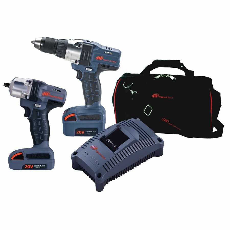 20V IQv20 Cordless Combo Drill 3/8 Impact Wrench Kit