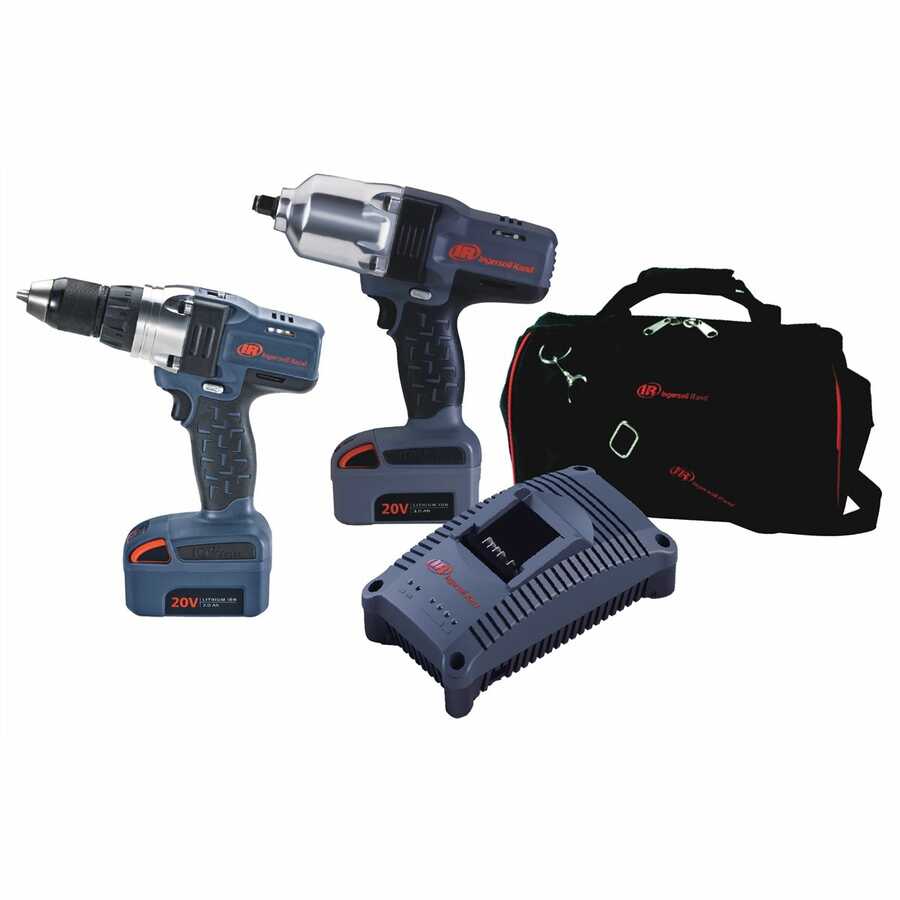 20V IQv20 Cordless Combo 1/2 Impact Wrench Drill Kit