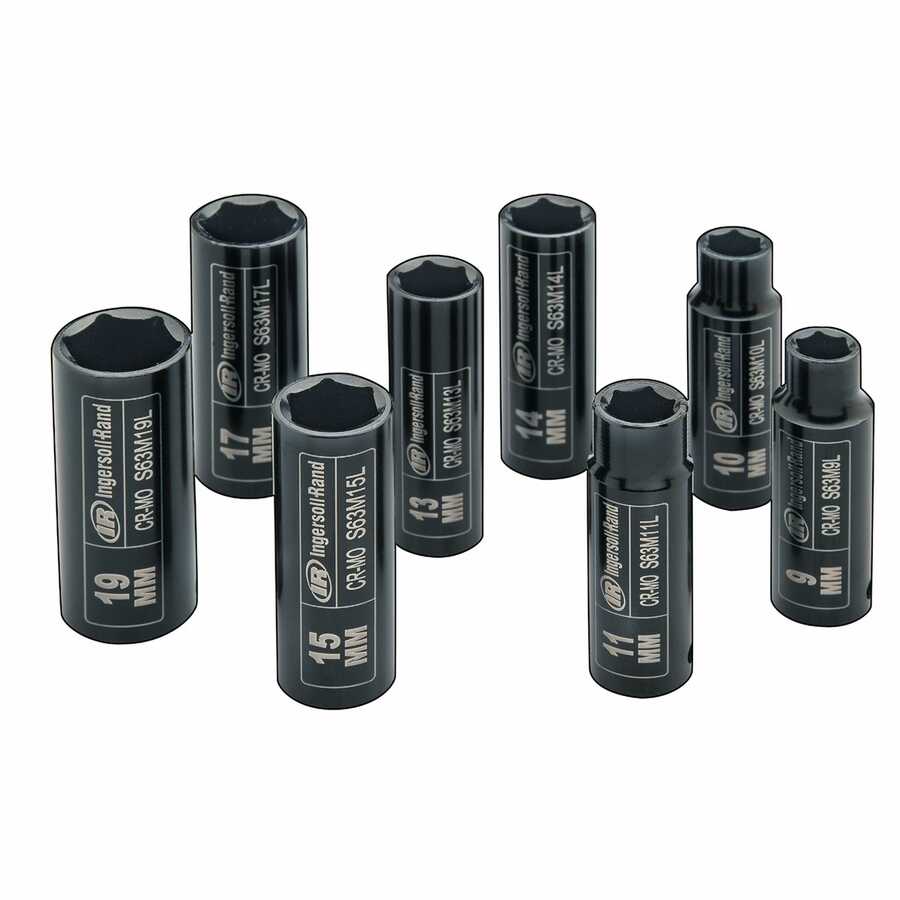 3/8 In Dr Metric Deep Impact Socket Set - 8-Pc