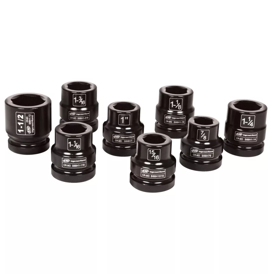 IR SK8H8 1 In Dr SAE Impact Socket Set - 8-Pc